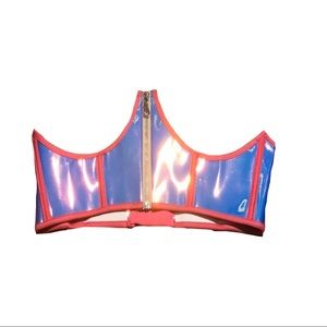 Blacklight reflective cropped corset